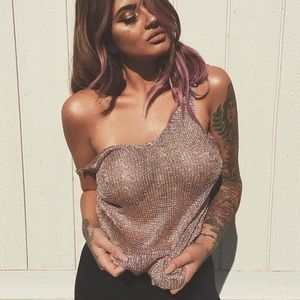 Guess Leena Metallic Top